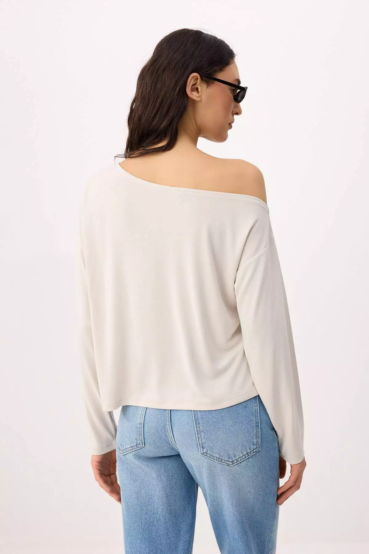 Taş More Sustainable Boat Neck Relaxed/Casual Cut Modal Premium Knitted Blouse Twoaw25Bz00282