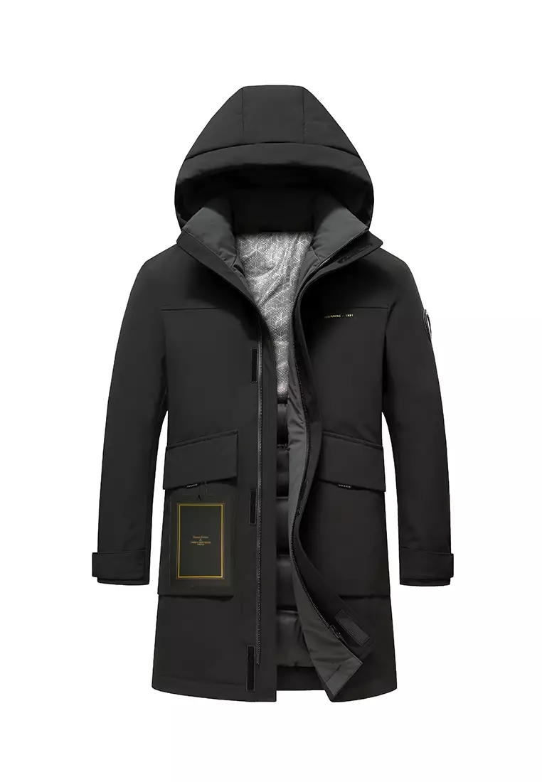 Mens hooded coat on sale