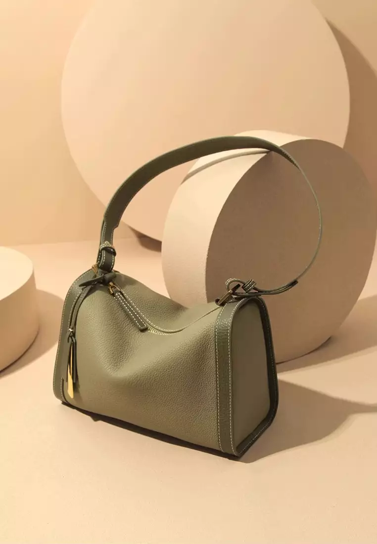Women's Leather Color Contrast Crossbody Bag