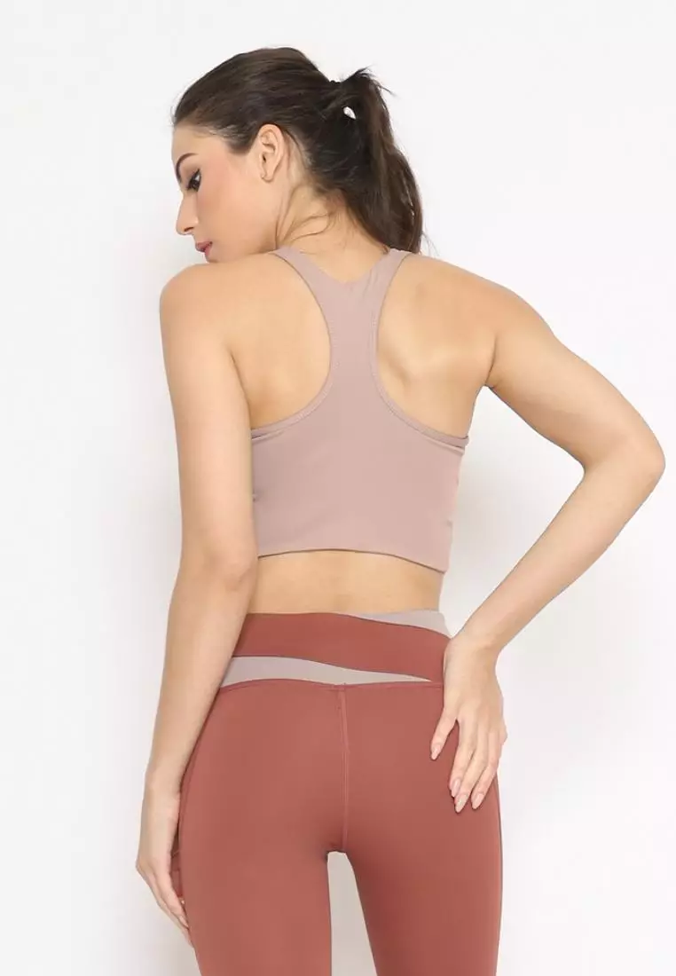 Fitwear - Sportbra Olahraga Wanita HERIN BRA 2TONE SEAMLESS - LATTE-BRICK