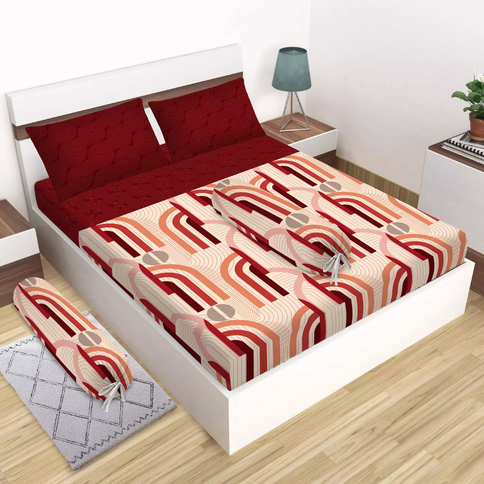 Jual Akiko Akiko Sprei Set Minimalis Aesthetic Ukuran King 180x200 Bantal 2 Motif Adelaide