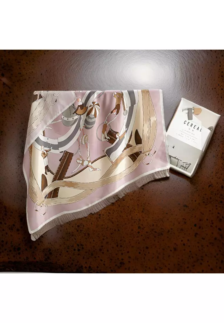 Luxury Silk Ladies' Large Scarf, Sun-Proof Crepe Satin, Premium Souvenir.