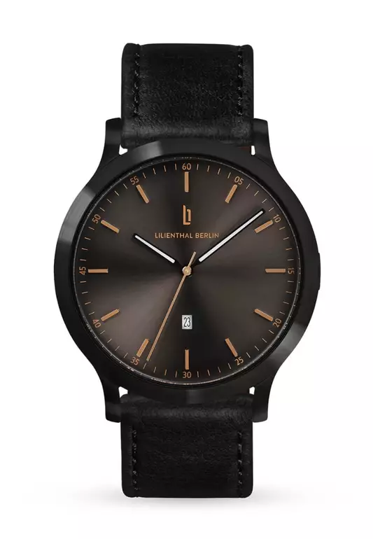Huxley Black Bronze - Black Leather Strap