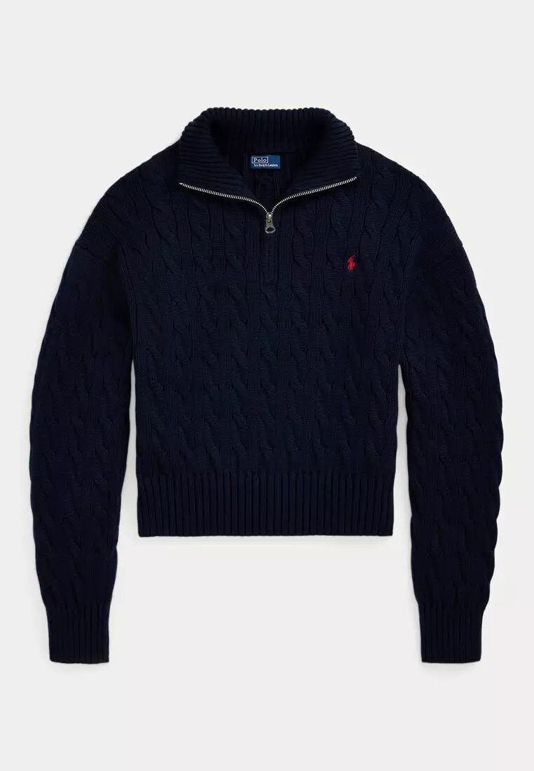 Buy Polo Ralph Lauren Cable-Knit Cotton Quarter-Zip Sweater 2026
