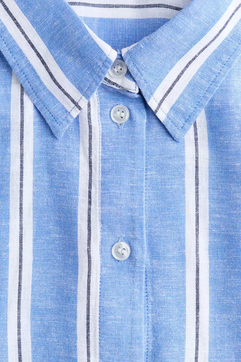 Oversized linen-blend shirt