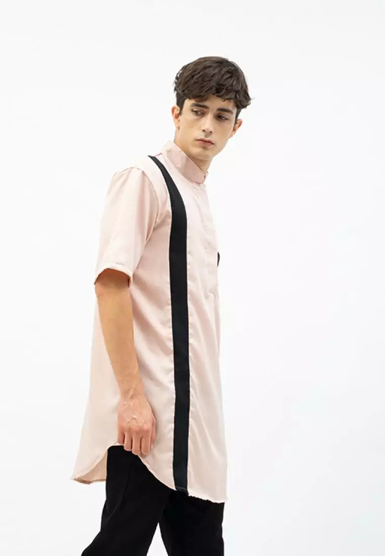 baju Koko Kurta pakistan lengan pendek muslim gamis pria houseofcuff G - CREAM