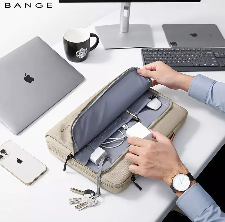 Tas Jinjing Kantor Kerja Laptop Laptop briefcase BANGE BG6802  14inch - Khaki