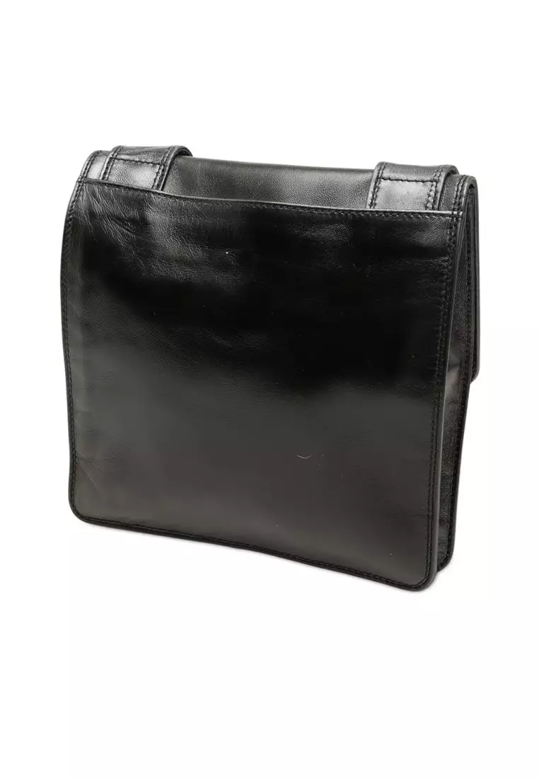 Pre-Loved Chanel Lambskin Logo Messenger Bag