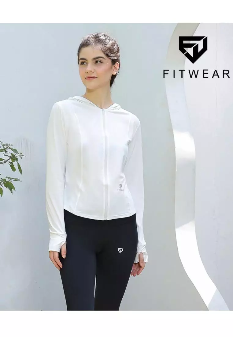 Fitwear - Jaket Olahraga Wanita DRYFIT NATASHA SLIMFIT ANTI UV - WHITE