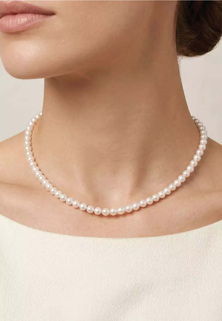 Vesper Link Pearl Necklace