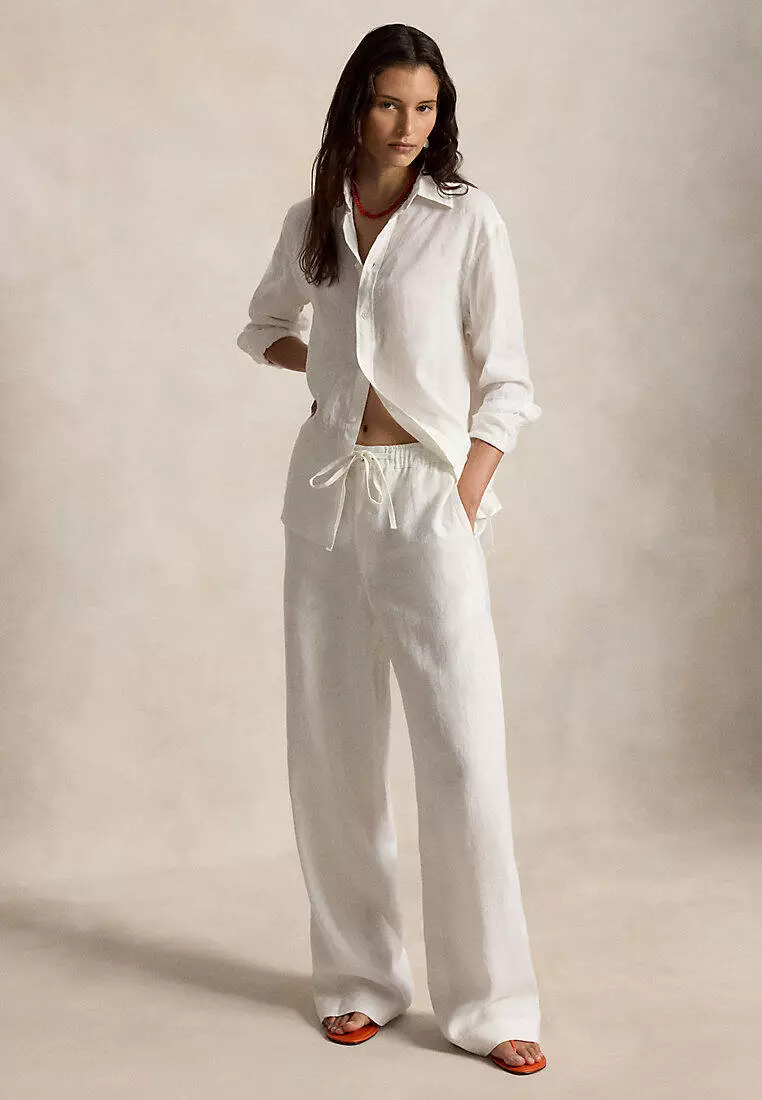 Polo Ralph Lauren Women Linen Drawstring Pant