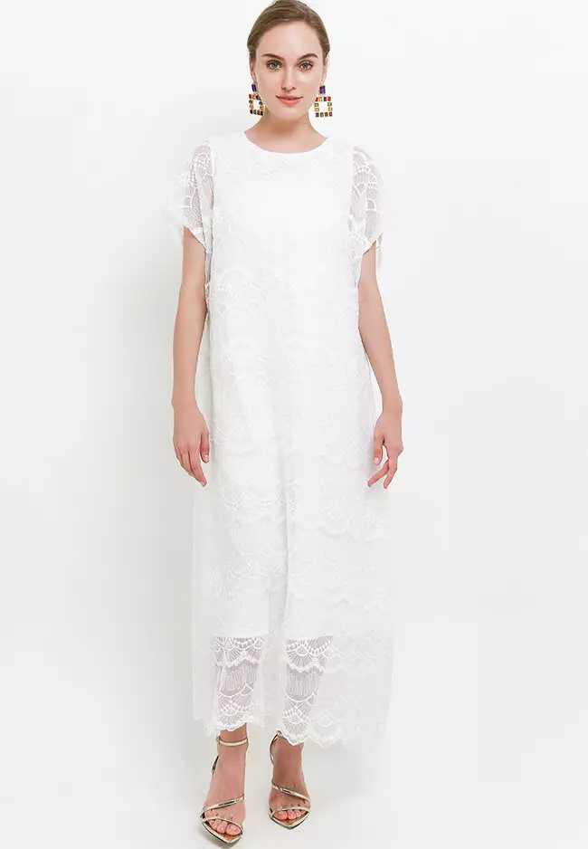 Embroidered Tulle Kaftan