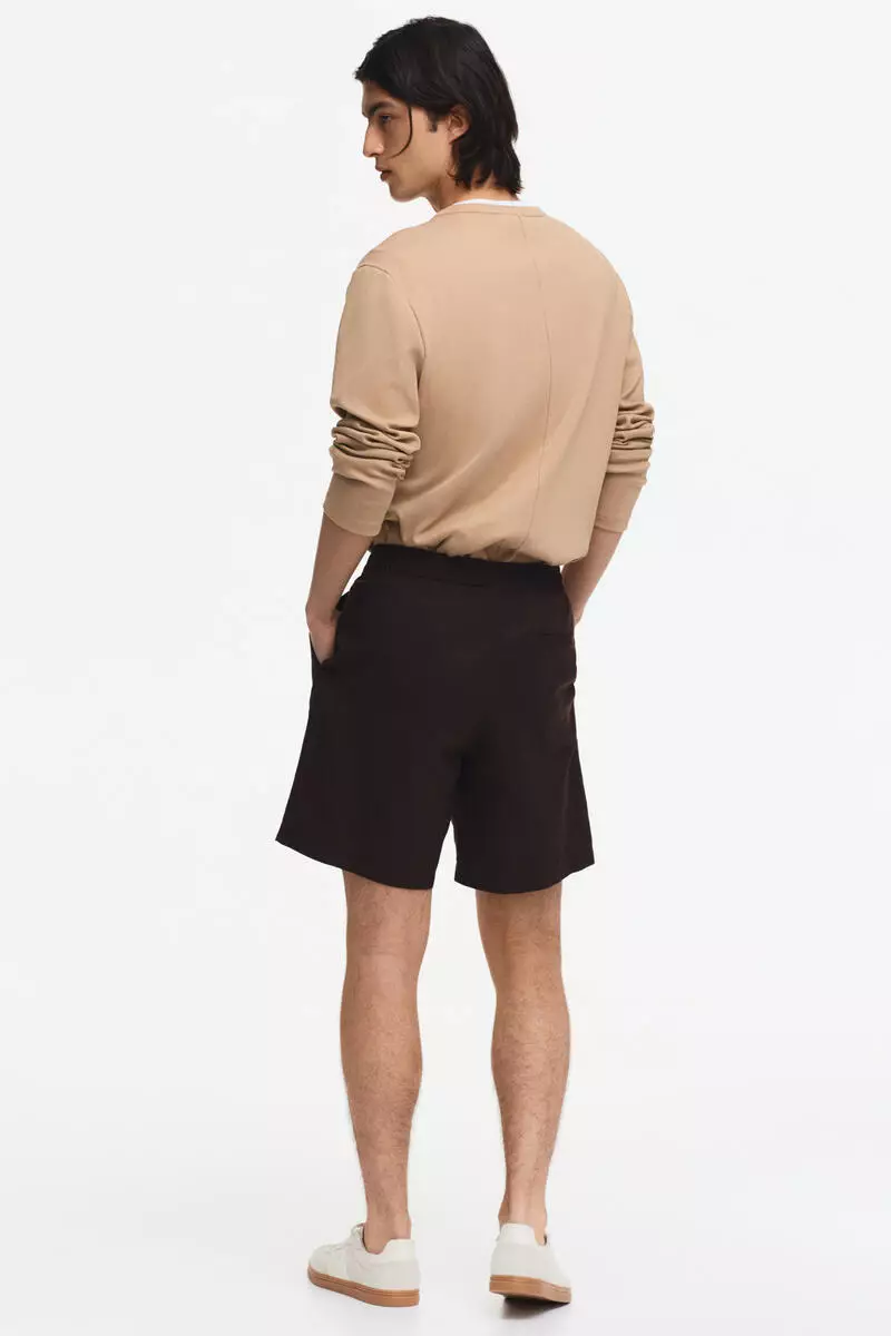 Regular Fit Linen-blend shorts