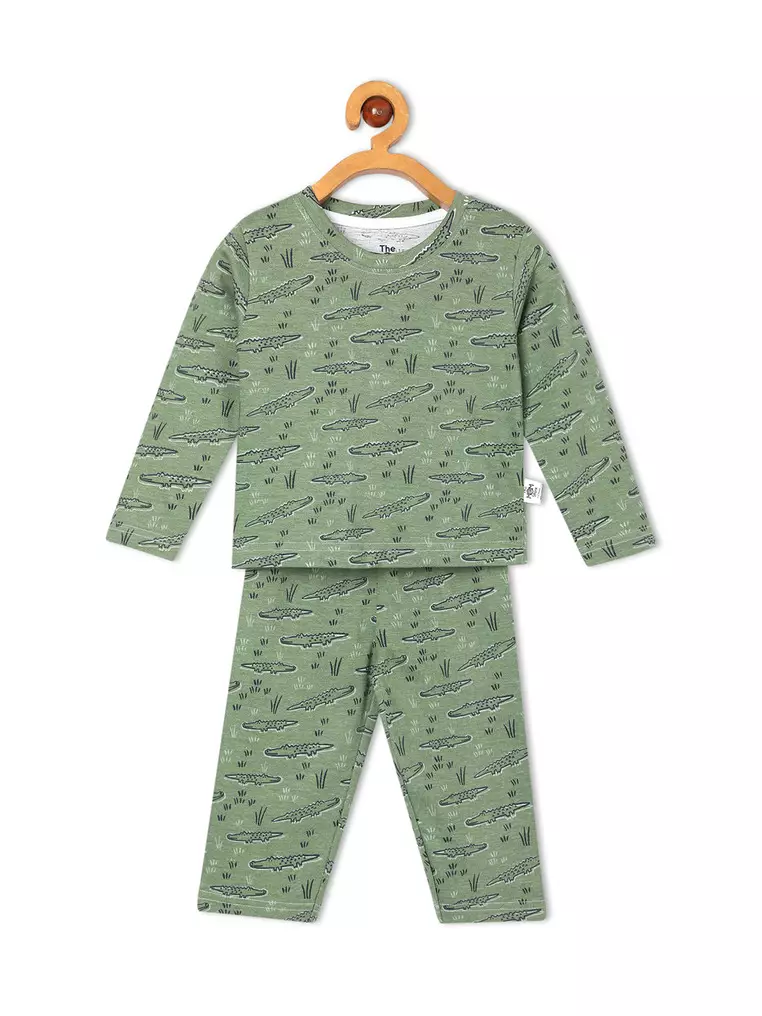 Baby and Kids Pajama Nightsuit Set- The Alligator