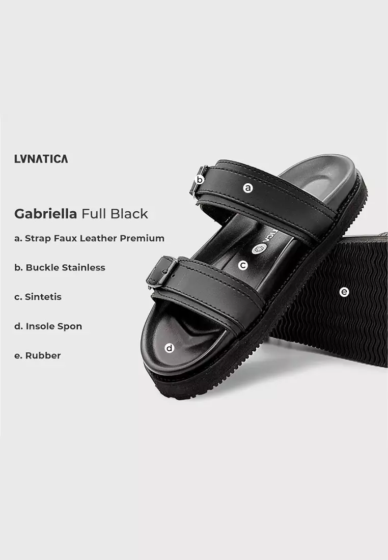 Lvnatica Gabriella Full Black Slide Sandals