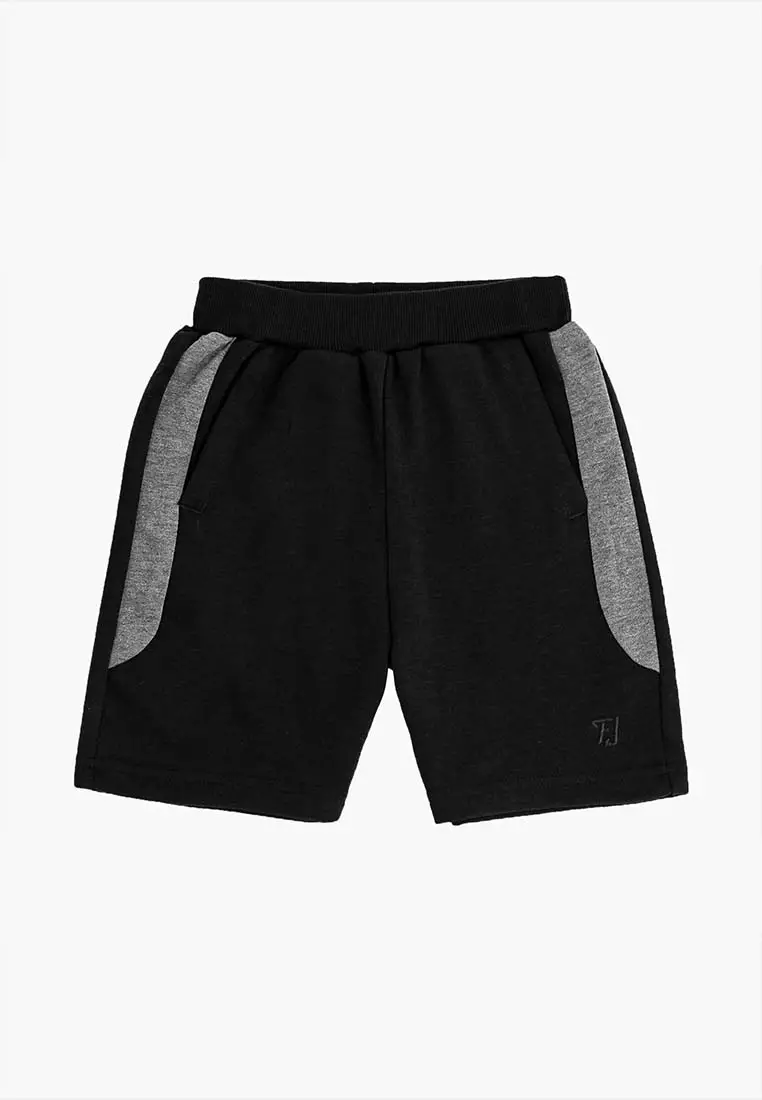 Forest Kids Unisex Cotton Terry Boy Girl Short Pants Kids l Seluar Pendek Budak Lelaki Perempuan - FK6504 - 01Black
