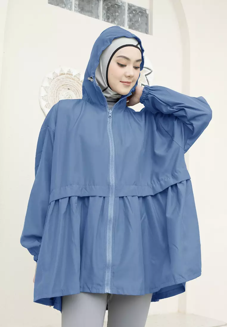 Zelena - Archie Sports Jacket | Jaket Olahraga Wanita Ruffle - Denim Blue
