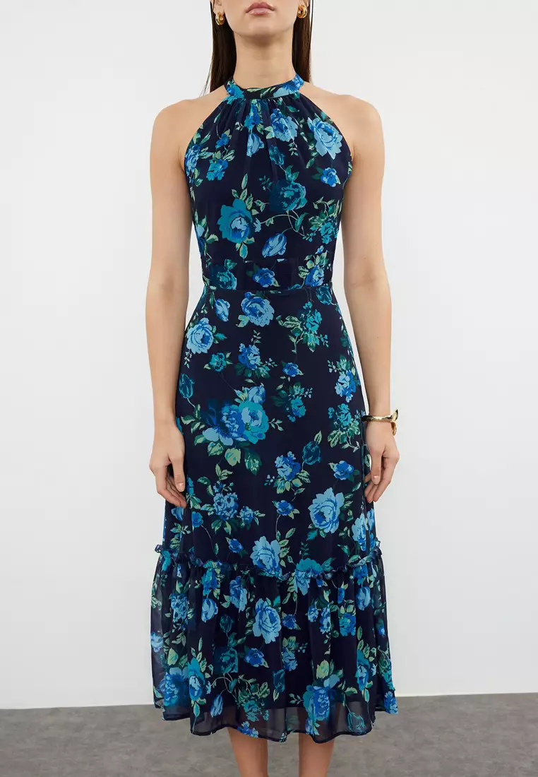 Halter Neck Midi Dress