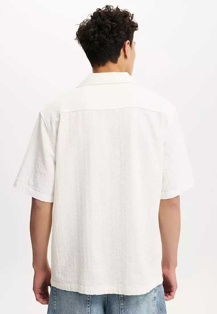 Washed Box Fit Short Sleeves Shirt