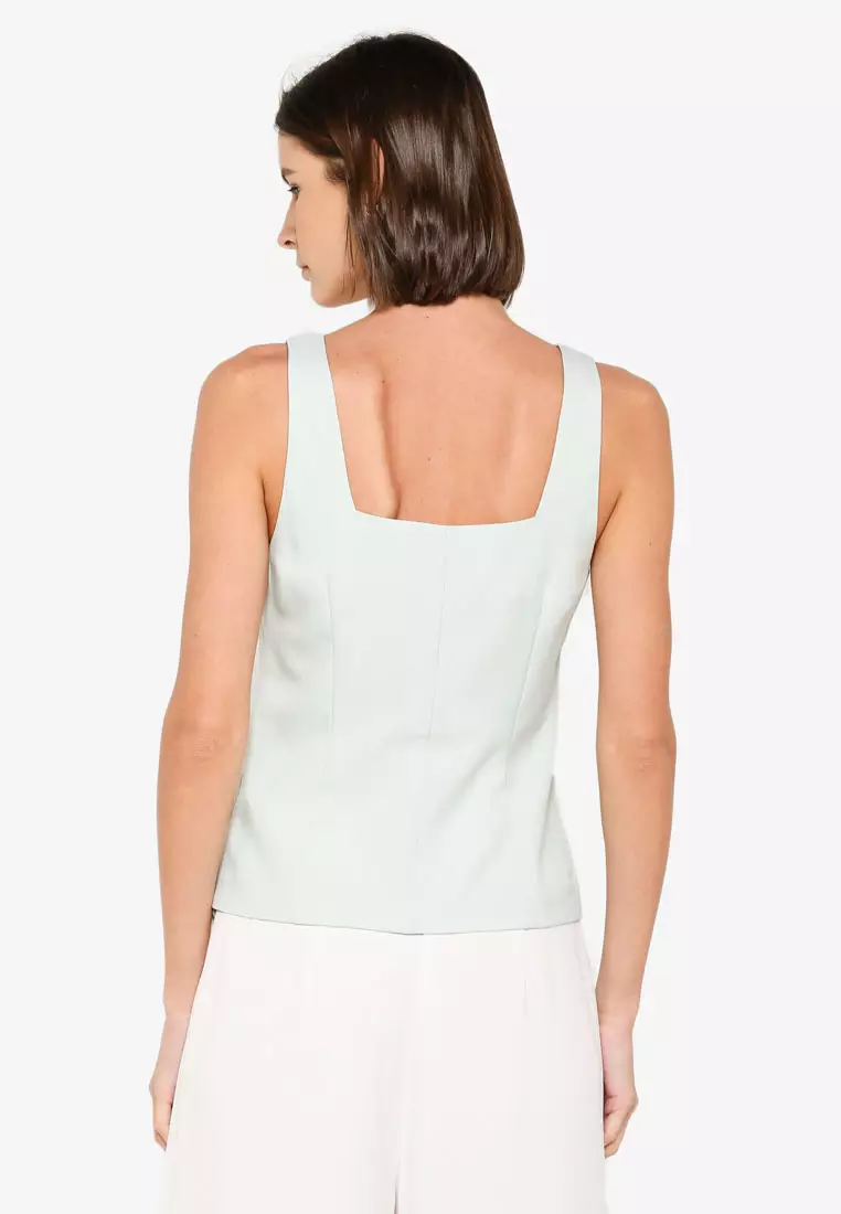 Square Neck Fitted Blouse