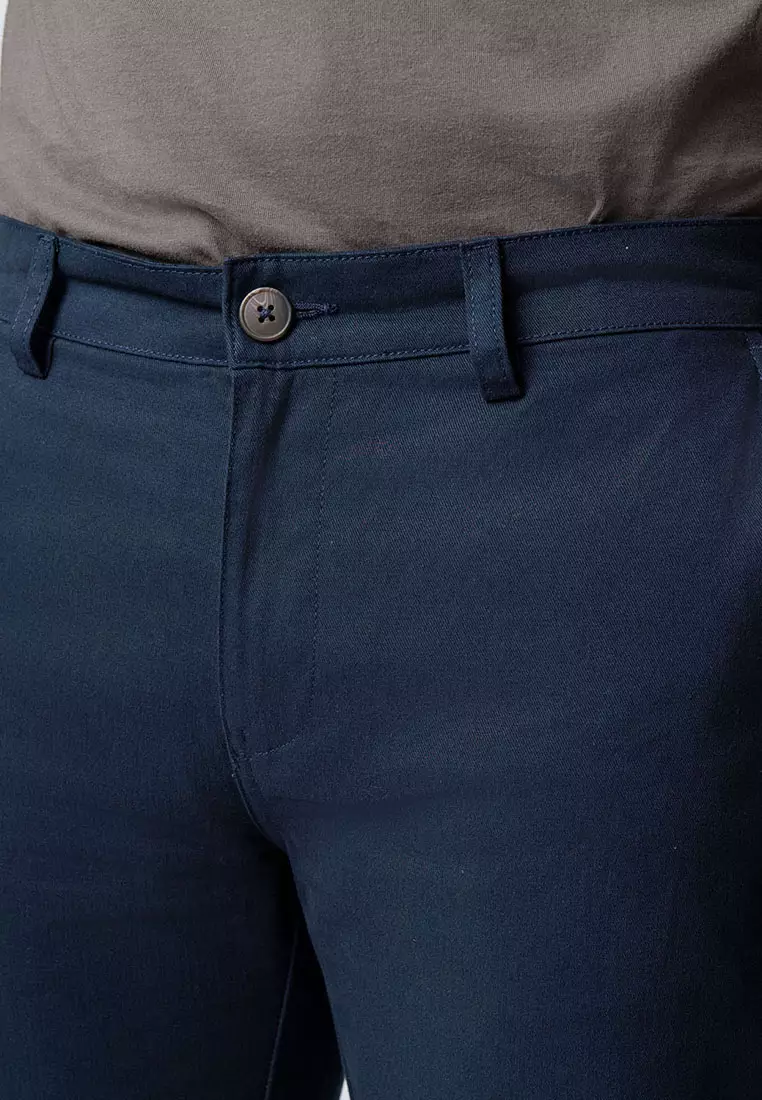 Regular Straight Fit Chino Cotton Twill Navy