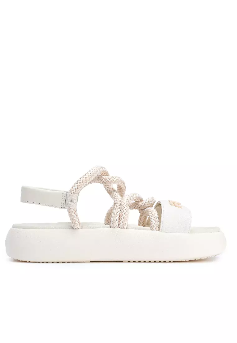 White fila sandals online