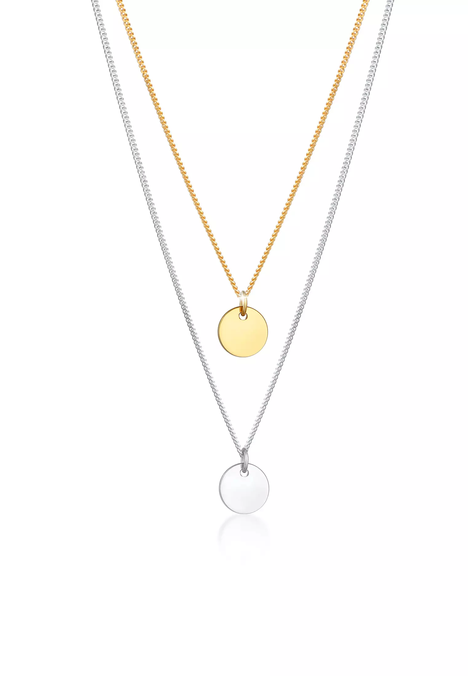 Gold solid circle necklace new arrivals