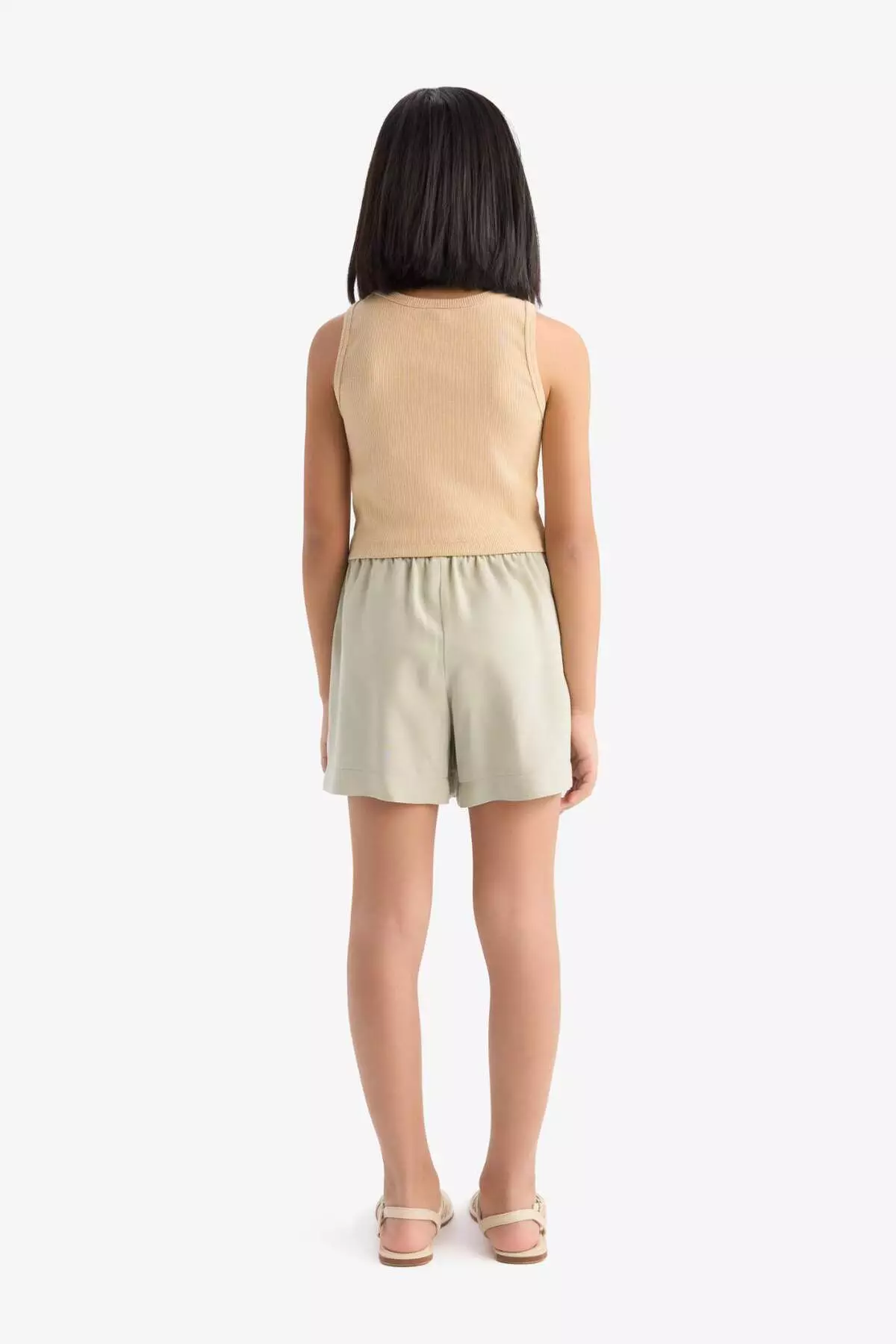 Girls Elastic Waist Viscose Shorts D7616A825Hs