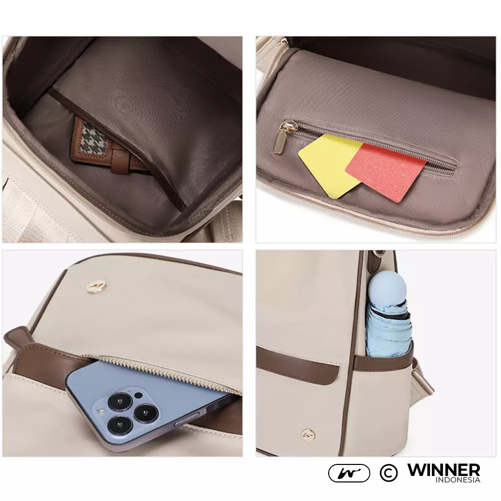 Tas Ransel Selempang 2in1 Oxford Anti-Air Backpack Korean Style (T14-035-6158) - Hitam Small