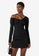 & Other Stories black Asymmetric One-Shoulder Mini Dress 5C7DCAAF2618F9GS_1