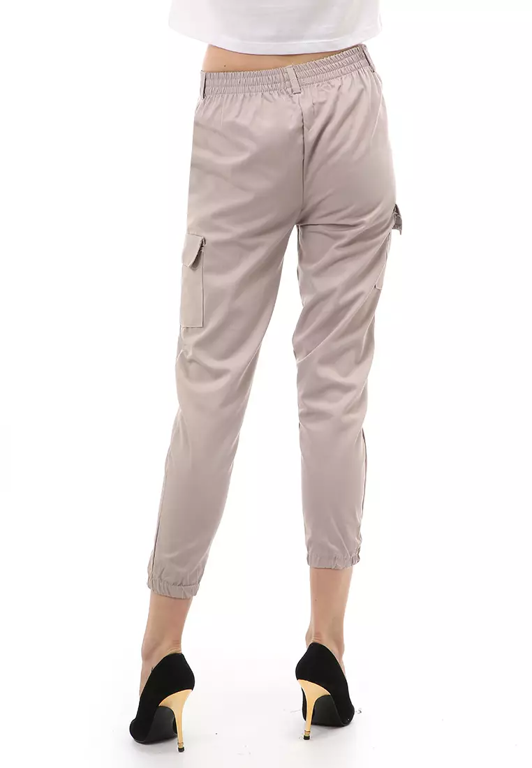 Jourel Jogger Pants Kasual Wanita Material Cotton ORIGINAL - Cream