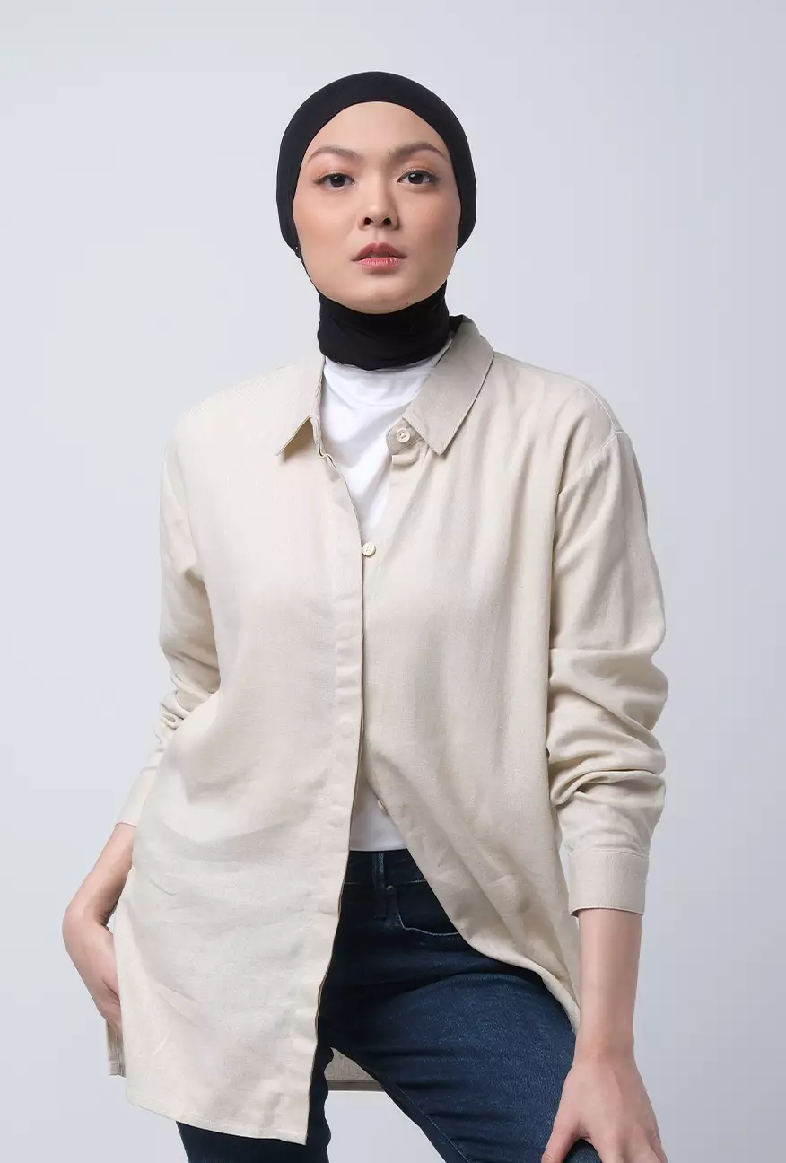 Kemeja Wanita Baina Ecru Cream