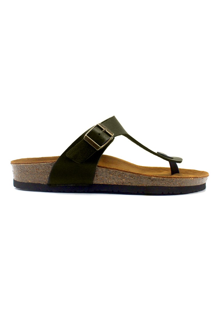 Berlin - Khaki Leather Sandals & Flip Flops