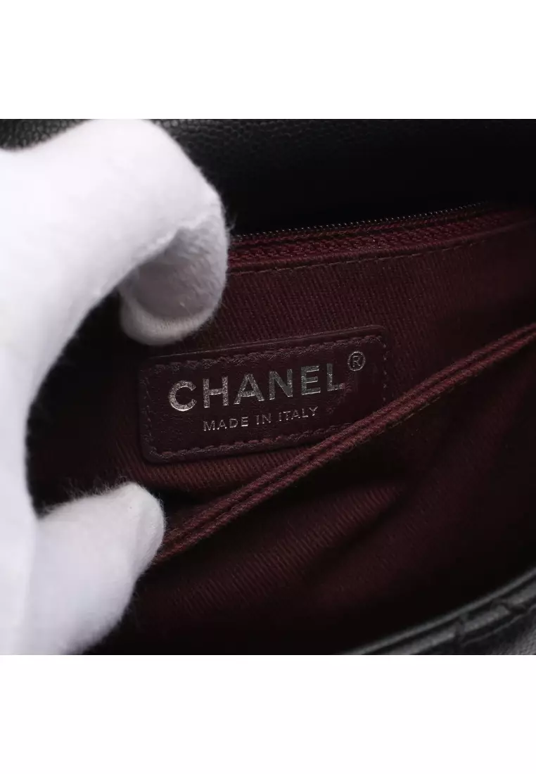 Buy Chanel Pre-loved CHANEL top handle flap matelasse chain shoulder bag  Caviar skin black antique silver hardware 2WAY 2023 Online