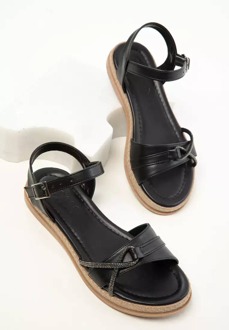 Black Women's Sandals 20393