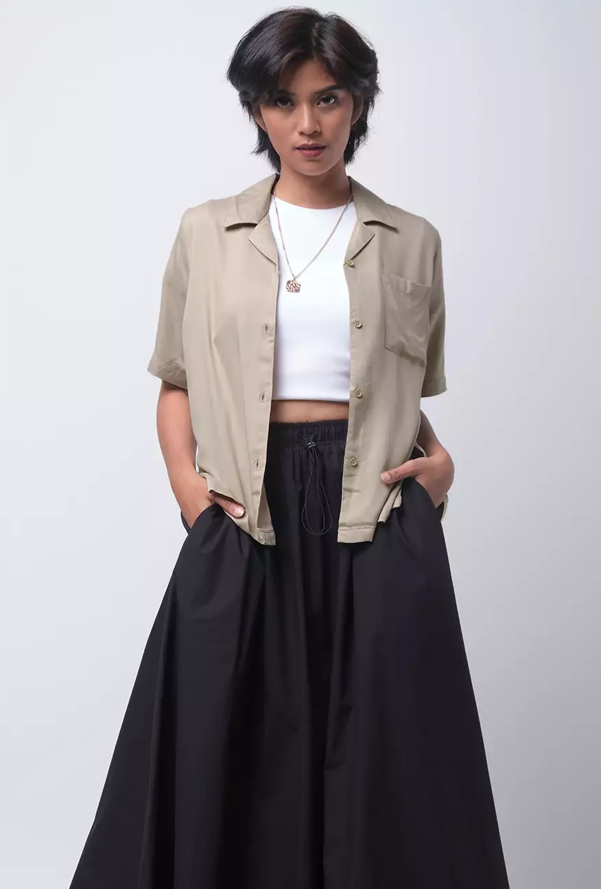 Kemeja Wanita Kenzy Beige Cream