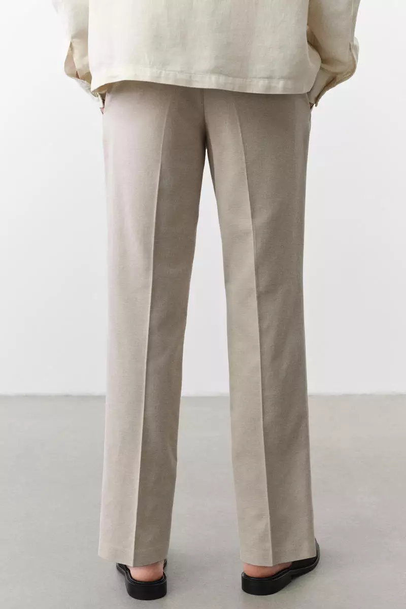 Regular Fit Tailored linen-blend trousers