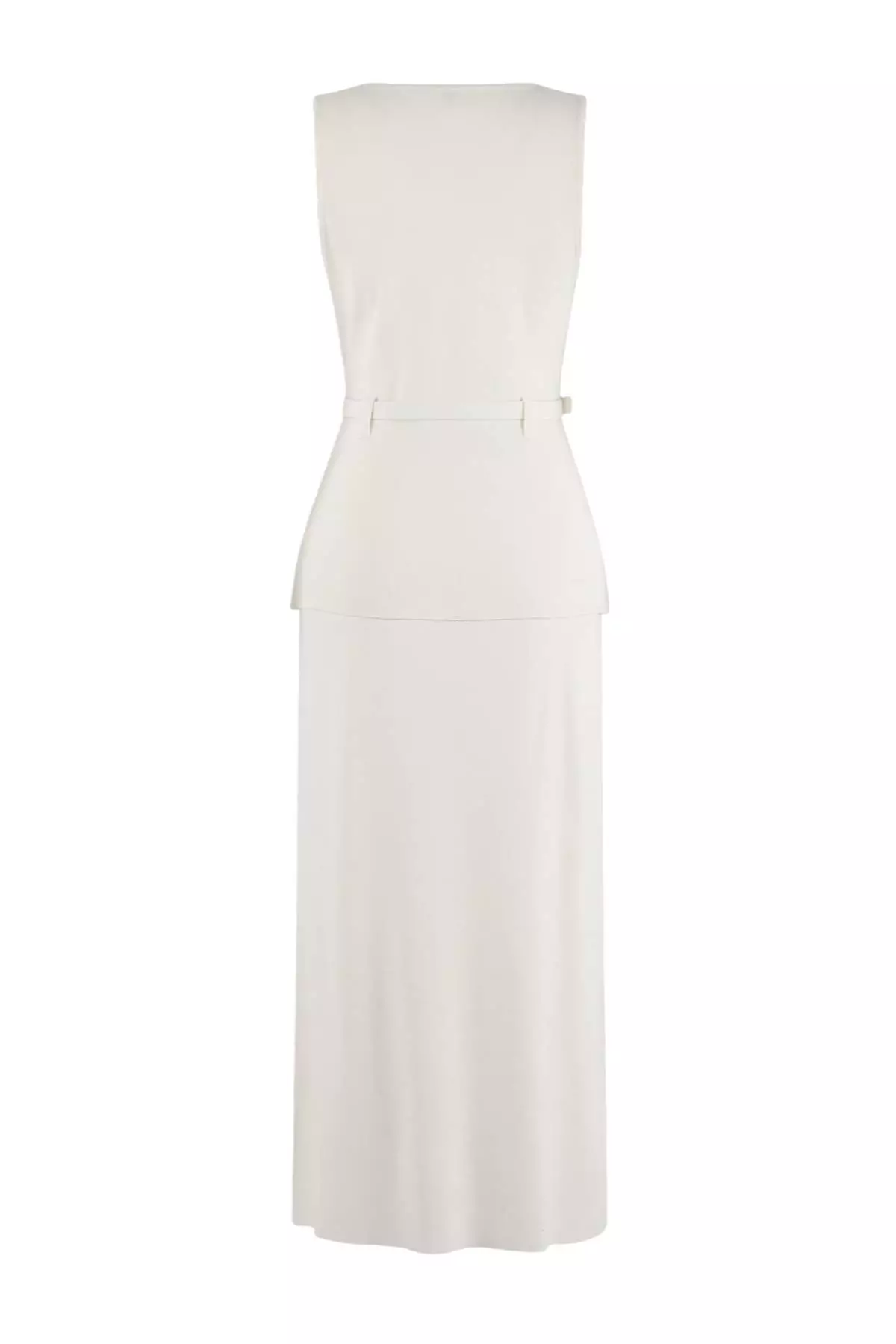 Limited Edition Ecru Pool Collar Body-Hugging 2-Piece Blouse-Skirt Knitwear Set - Top And Bottom Set Twoss26Au49