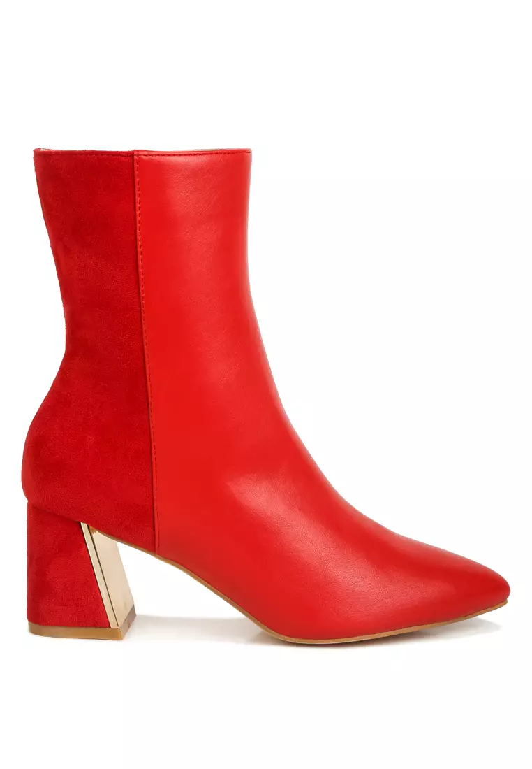 Red suede outlet boots womens