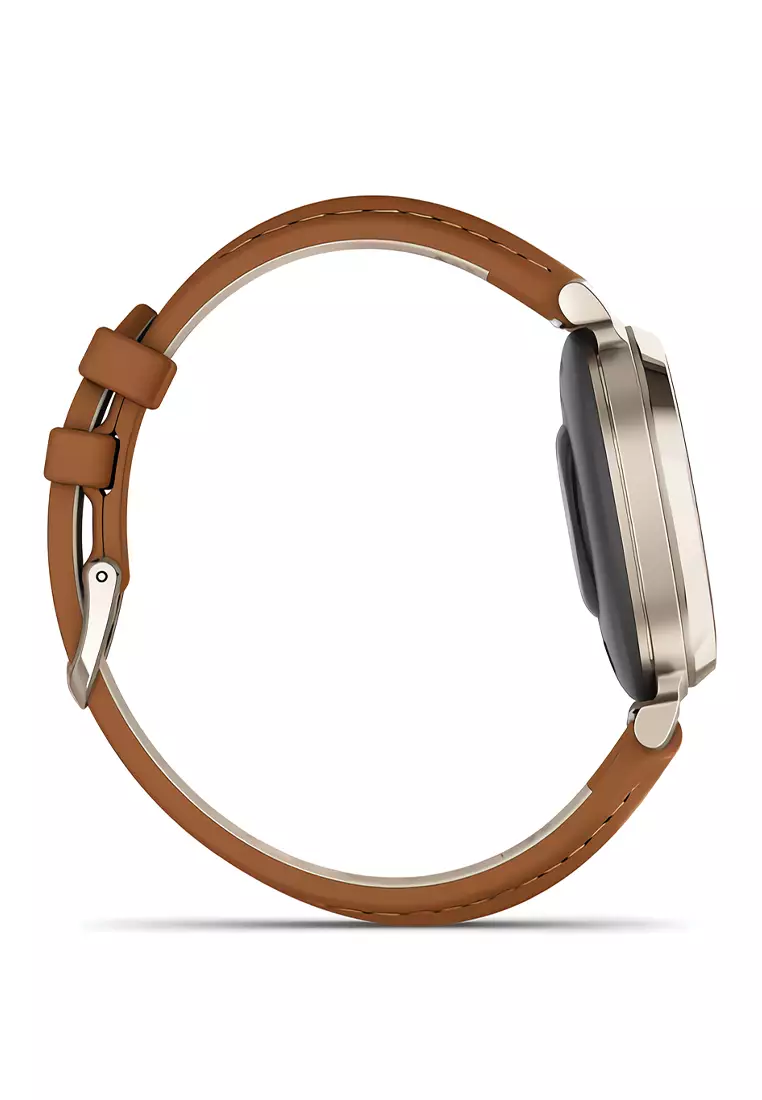 Garmin Lily 2 Classic - Jam Tangan Pintar Wanita - Smart Watch - Cream Gold with Tan Leather - 010-02839-60
