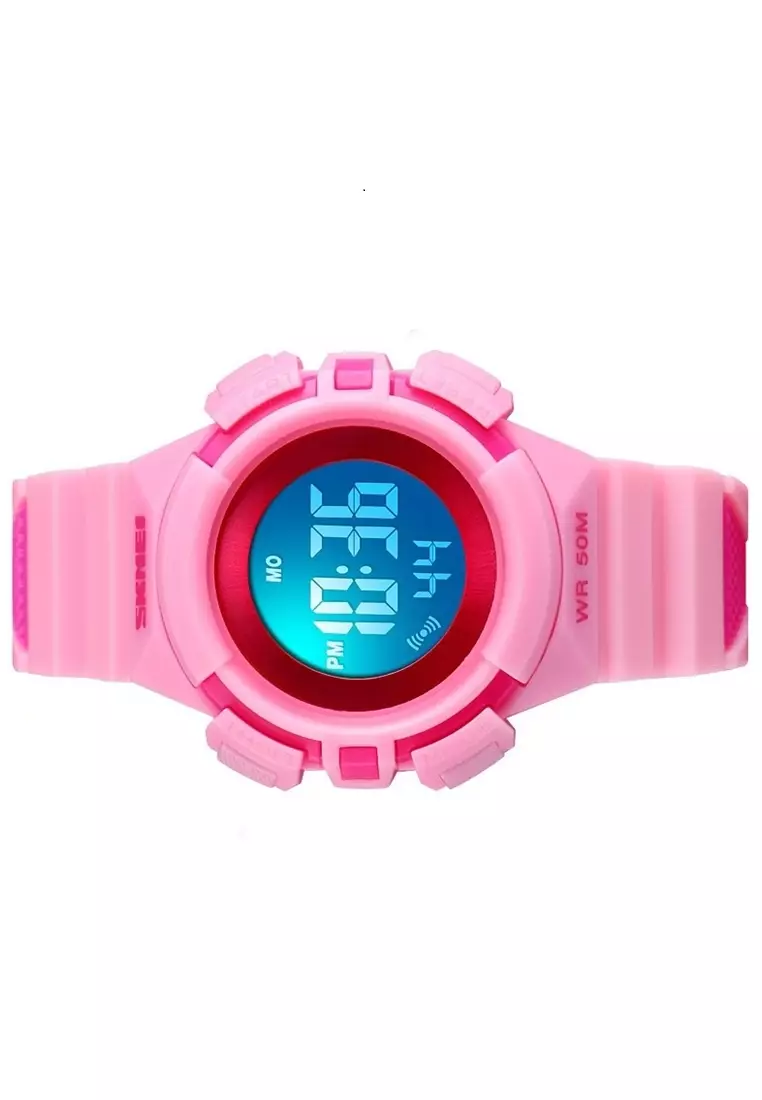 Jam Tangan Sporty Anak Waterproof LED Digital Strap Tali Material PU QK78 ORIGINAL