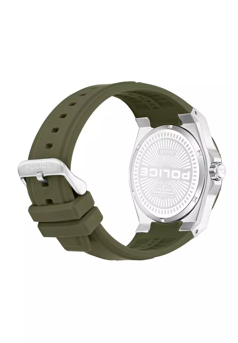 Police Salkantay Green Rubber Analog Quartz Watch For Men PPEWJQ2203242