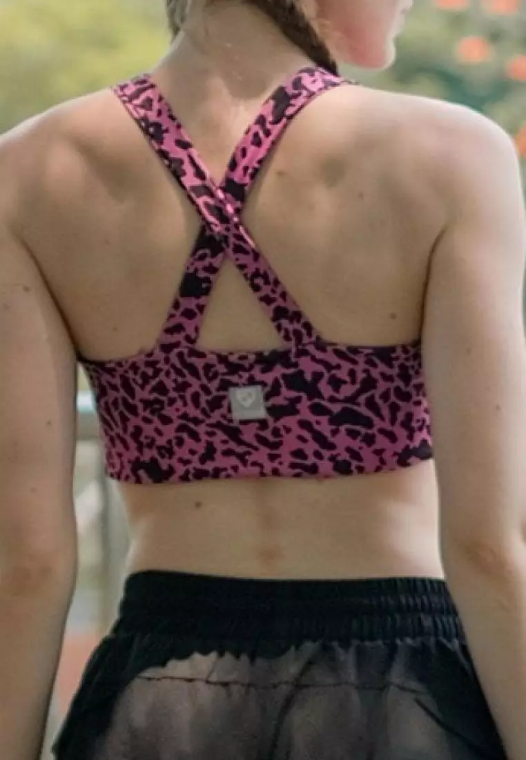 Fitwear - Sportbra Olahraga Wanita ANASTASIA [CROSS PLAIN] - PINK GIRAFFE