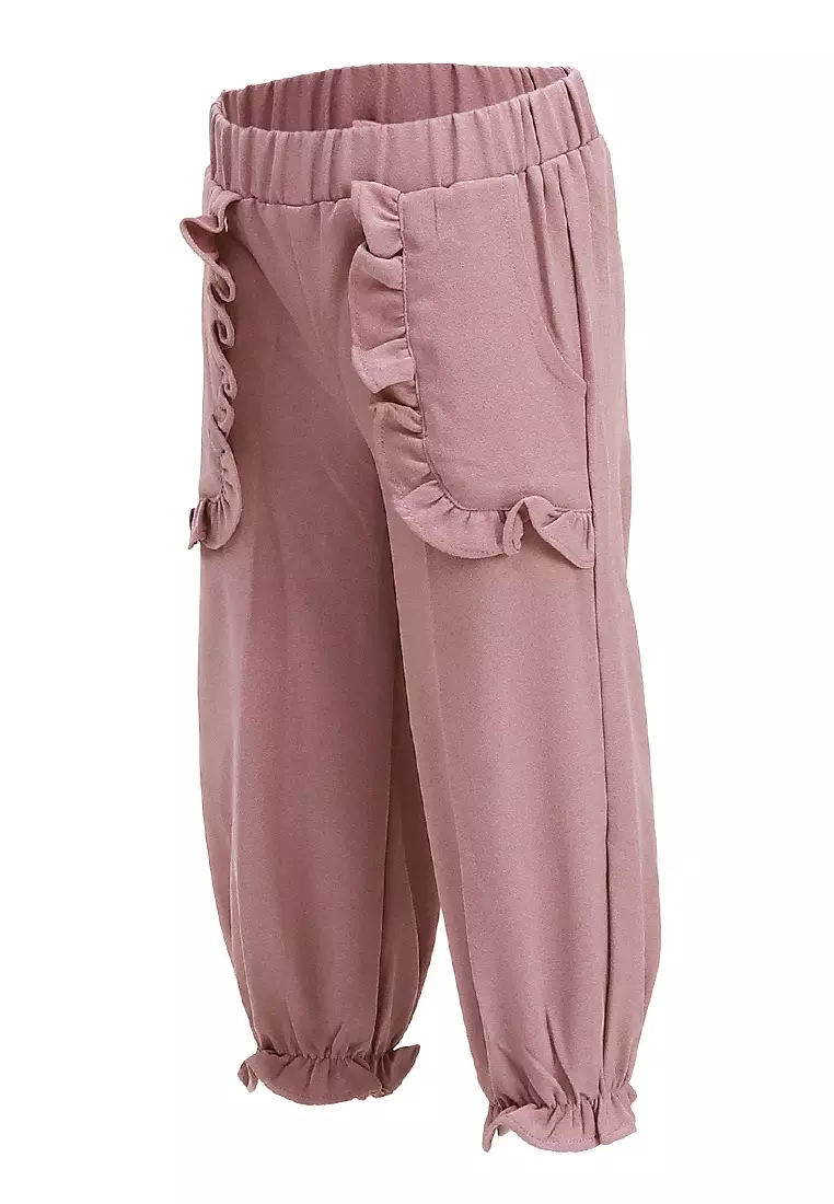 Yocelyn Celana Panjang Anak Perempuan Variasi Saku Pants Kids Daily Motif Polos Material Crepe ORIGINAL - Milo