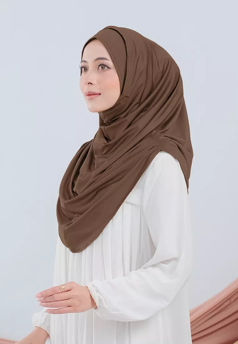 HIJAB INSTAN VALEEQA - DARK BROWN