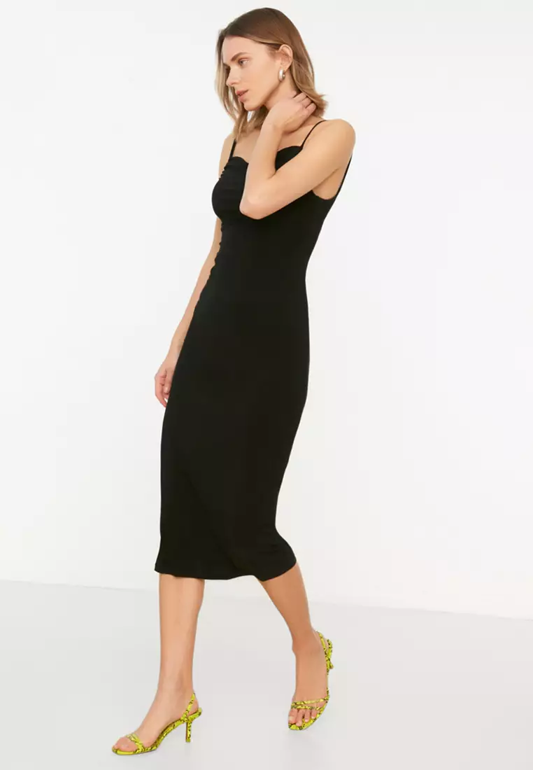Fitted Strappy Midi Dress