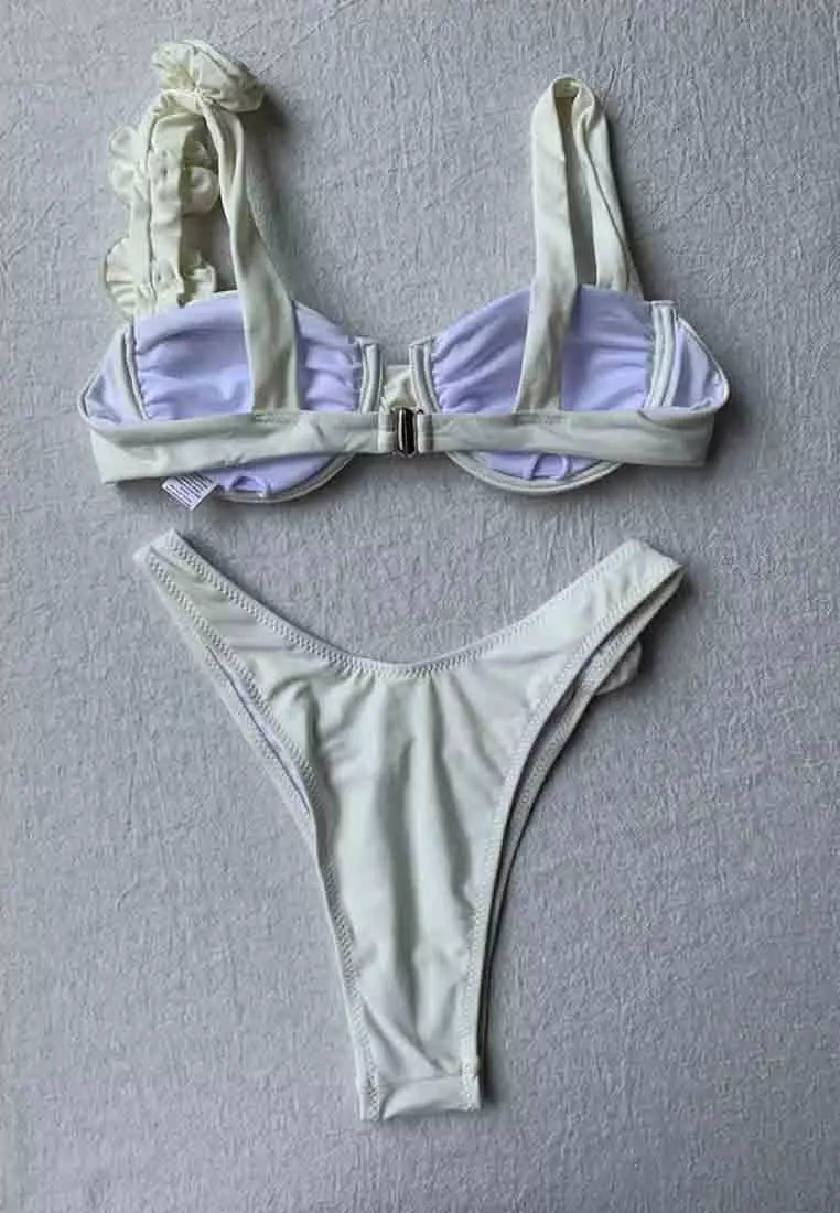 LKL25054 European Lady Bikini Swimwear  Beige