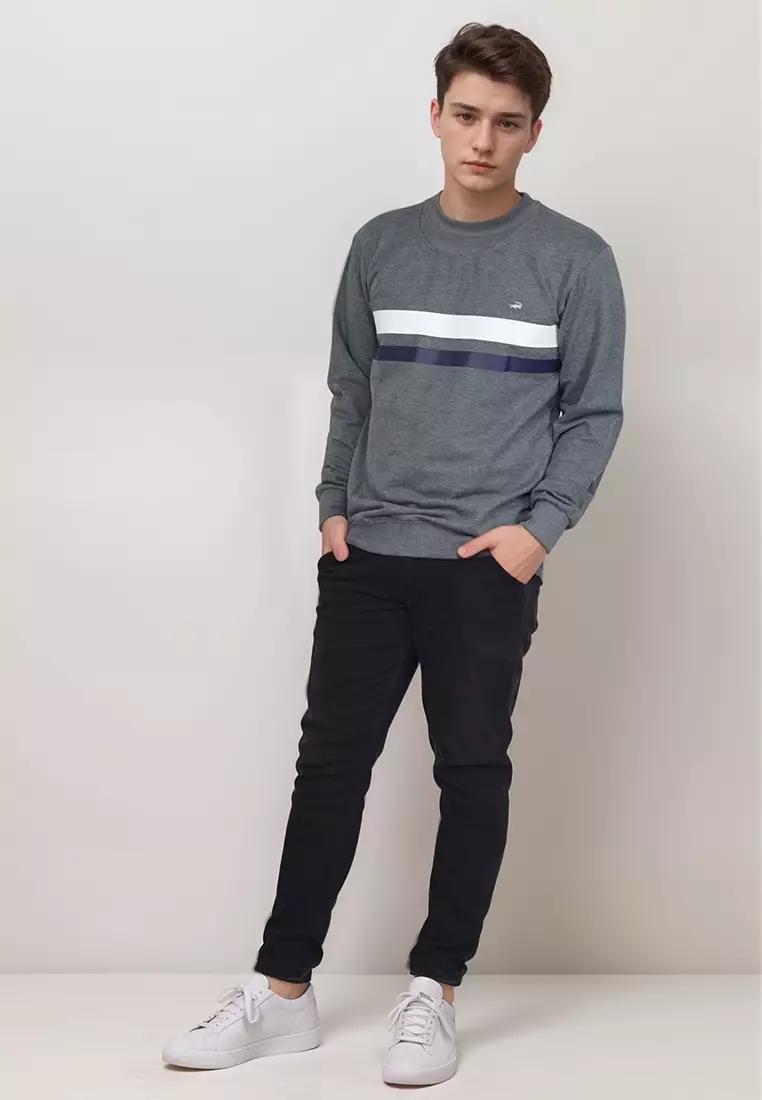 Crocodile SLOM | Kaos Jaket Pria Men | Relax Fit | Katun 0005 Grey