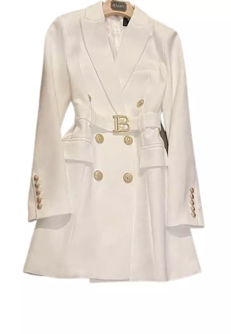 White double breasted hotsell coat dress