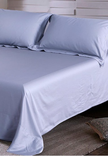 MOCOF blue Top/ Flat Sheet 100% Egyptian Cotton Silky 1200TC - FOG BLUE 472CAHLDD78FCEGS_1
